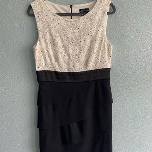 Black and white cocktail dress